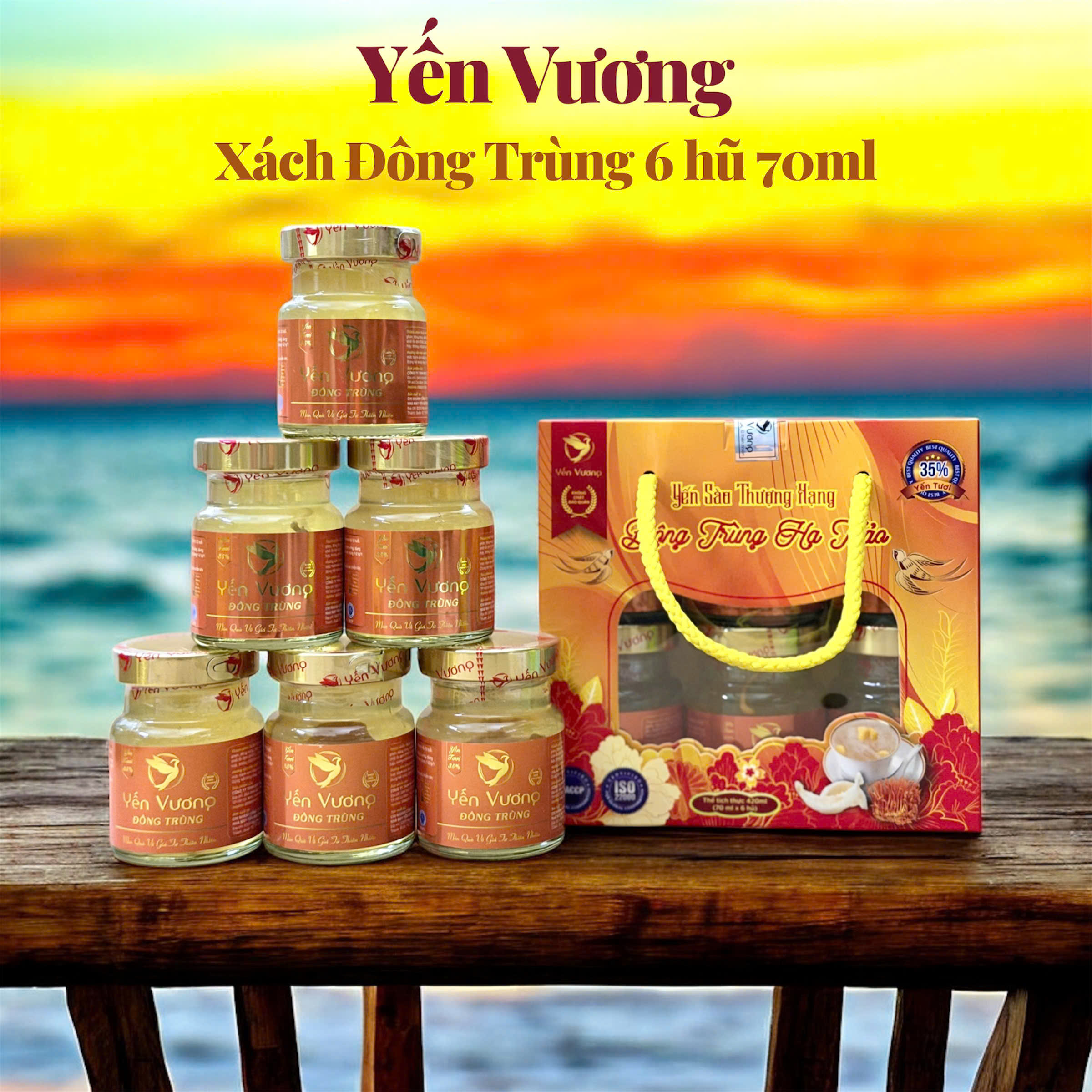 Lốc 6 hũ yến Vương 70ml Đông Trùng